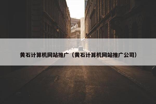 黄石计算机网站推广（黄石计算机网站推广公司）-第1张图片-冷动云
