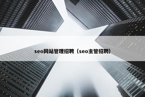 seo网站管理招聘（seo主管招聘）-第1张图片-冷动云