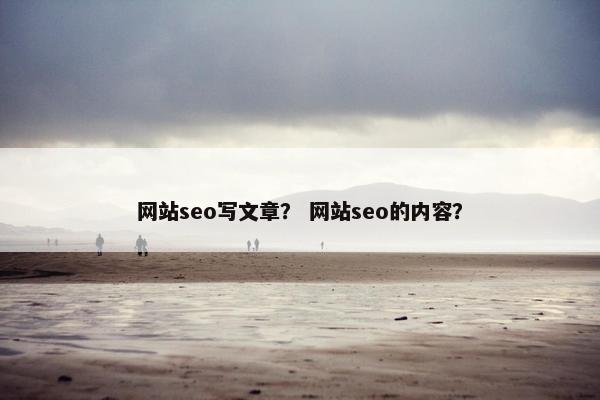 网站seo写文章？ 网站seo的内容？-第1张图片-冷动云