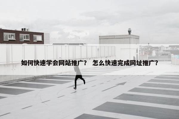如何快速学会网站推广？ 怎么快速完成网址推广？-第1张图片-冷动云