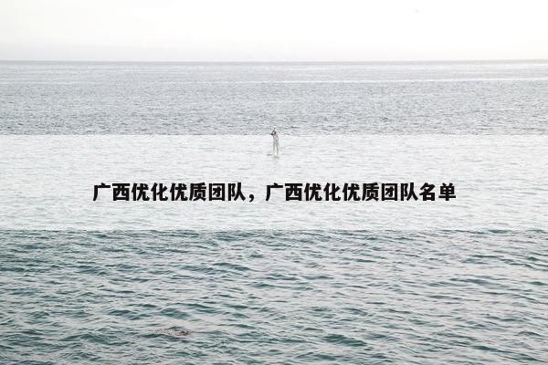 广西优化优质团队，广西优化优质团队名单-第1张图片-冷动云