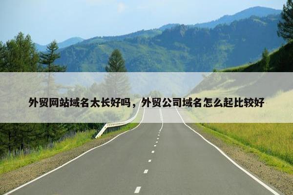 外贸网站域名太长好吗，外贸公司域名怎么起比较好-第1张图片-冷动云