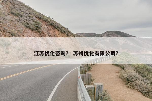 江苏优化咨询？ 苏州优化有限公司？-第1张图片-冷动云