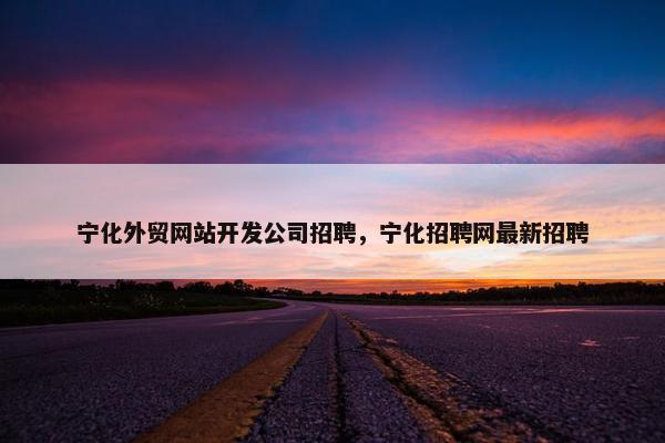 宁化外贸网站开发公司招聘，宁化招聘网最新招聘-第1张图片-冷动云