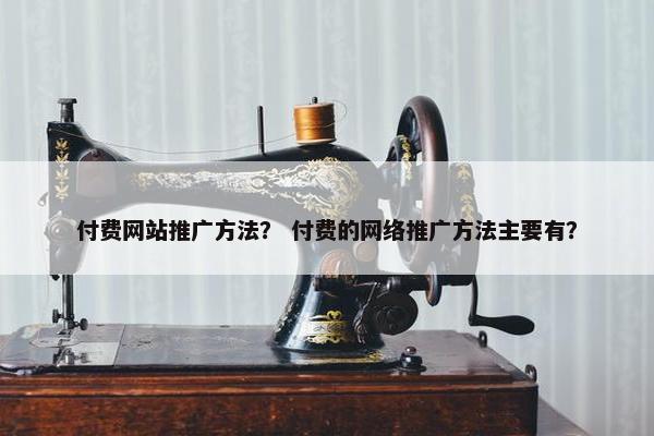 付费网站推广方法？ 付费的网络推广方法主要有？-第1张图片-冷动云