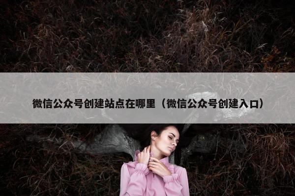 微信公众号创建站点在哪里（微信公众号创建入口）-第1张图片-冷动云