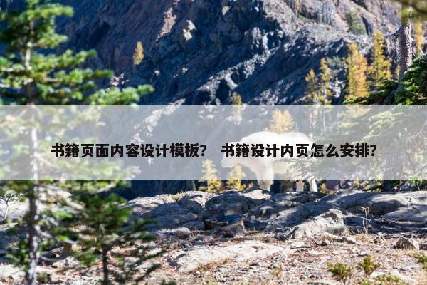书籍页面内容设计模板？ 书籍设计内页怎么安排？-第1张图片-冷动云
