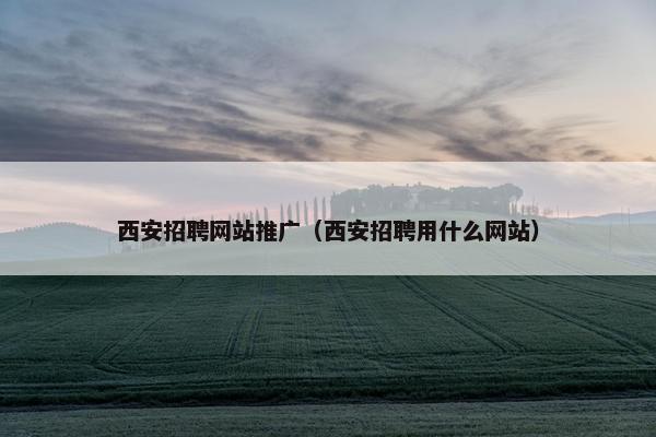 西安招聘网站推广（西安招聘用什么网站）-第1张图片-冷动云
