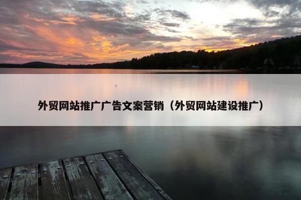 外贸网站推广广告文案营销（外贸网站建设推广）-第1张图片-冷动云