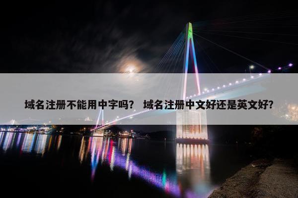 域名注册不能用中字吗？ 域名注册中文好还是英文好？-第1张图片-冷动云
