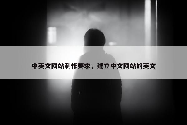 中英文网站制作要求，建立中文网站的英文-第1张图片-冷动云