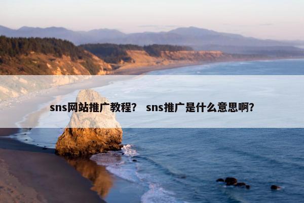 sns网站推广教程？ sns推广是什么意思啊？-第1张图片-冷动云