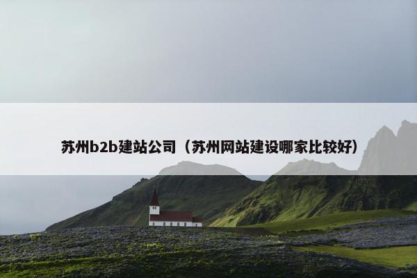 苏州b2b建站公司（苏州网站建设哪家比较好）-第1张图片-冷动云