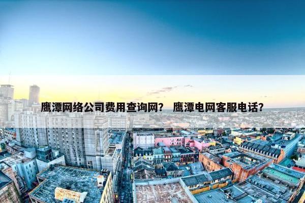 鹰潭网络公司费用查询网？ 鹰潭电网客服电话？-第1张图片-冷动云