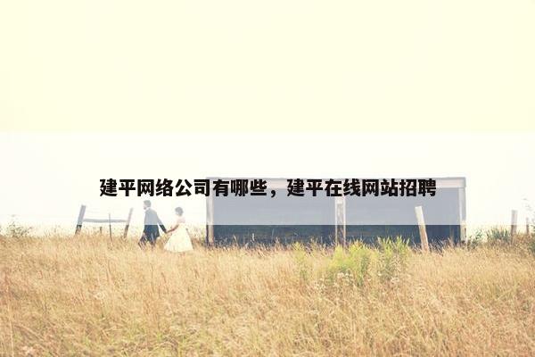 建平网络公司有哪些，建平在线网站招聘-第1张图片-冷动云