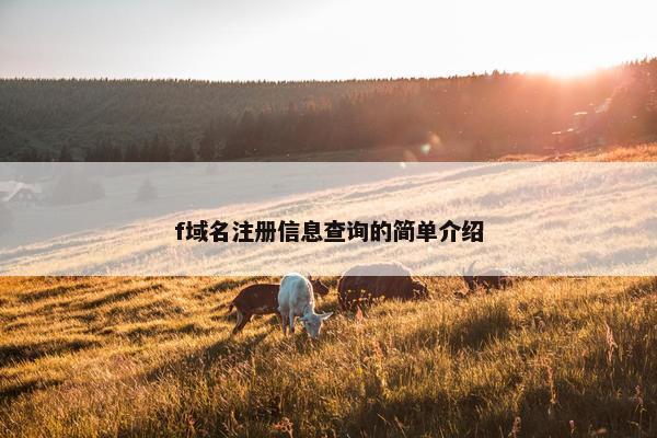 f域名注册信息查询的简单介绍-第1张图片-冷动云