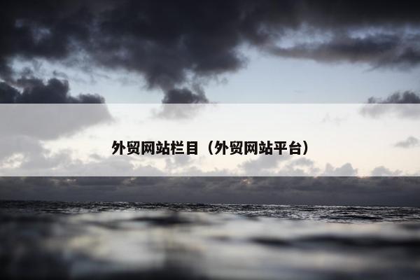 外贸网站栏目（外贸网站平台）-第1张图片-冷动云