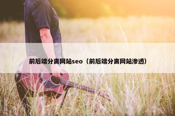 前后端分离网站seo（前后端分离网站渗透）-第1张图片-冷动云