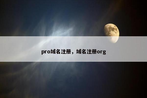 pro域名注册，域名注册org-第1张图片-冷动云