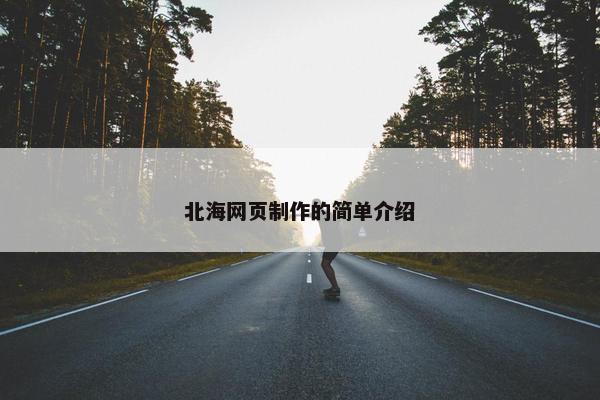 北海网页制作的简单介绍-第1张图片-冷动云