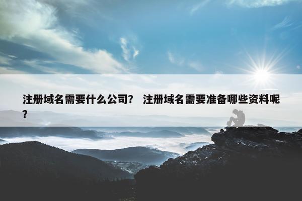 注册域名需要什么公司？ 注册域名需要准备哪些资料呢？-第1张图片-冷动云