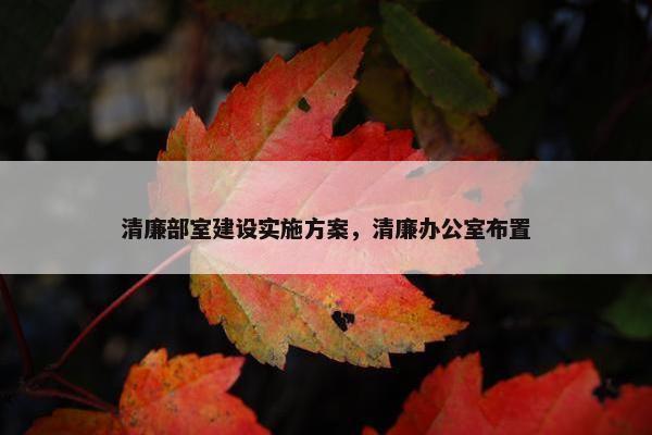 清廉部室建设实施方案，清廉办公室布置-第1张图片-冷动云