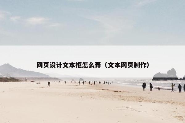 网页设计文本框怎么弄（文本网页制作）-第1张图片-冷动云