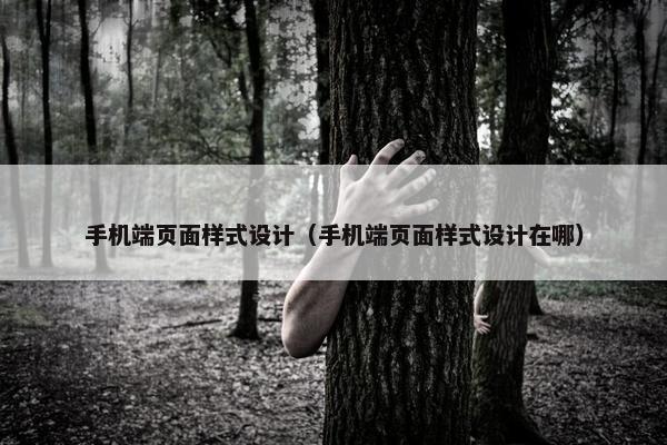 手机端页面样式设计（手机端页面样式设计在哪）-第1张图片-冷动云