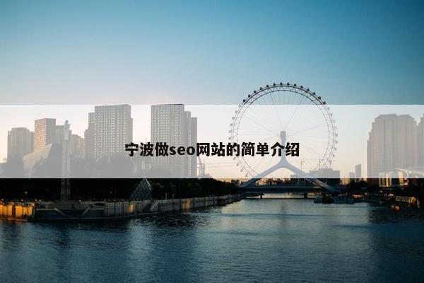 宁波做seo网站的简单介绍-第1张图片-冷动云