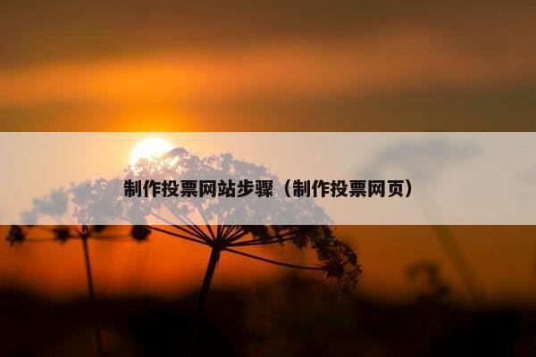 制作投票网站步骤（制作投票网页）-第1张图片-冷动云
