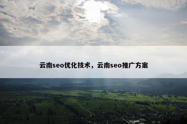 云南seo优化技术，云南seo推广方案-第1张图片-冷动云