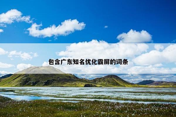 包含广东知名优化霸屏的词条-第1张图片-冷动云