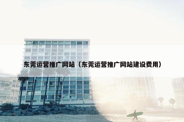 东莞运营推广网站（东莞运营推广网站建设费用）-第1张图片-冷动云