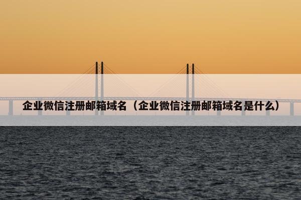 企业微信注册邮箱域名（企业微信注册邮箱域名是什么）-第1张图片-冷动云