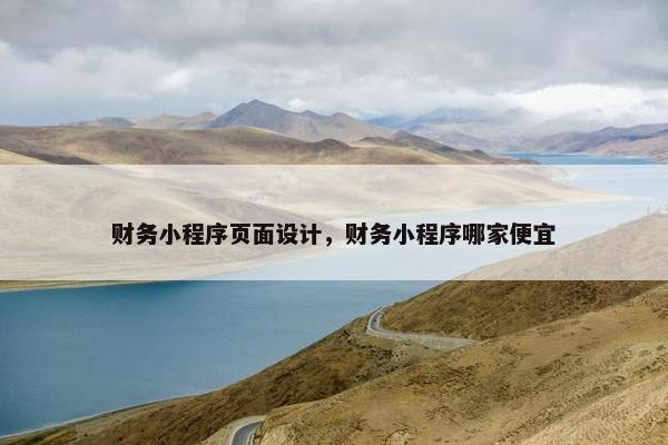 财务小程序页面设计，财务小程序哪家便宜-第1张图片-冷动云