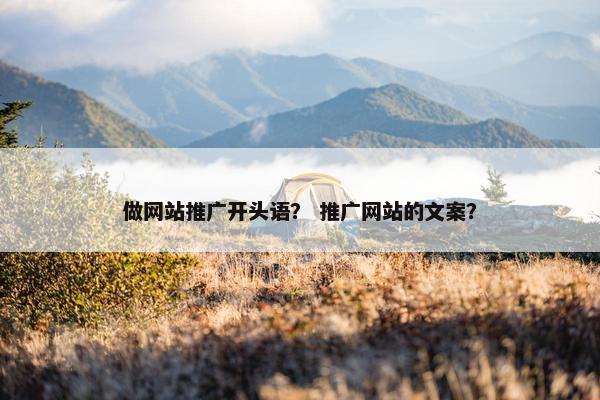 做网站推广开头语？ 推广网站的文案？-第1张图片-冷动云
