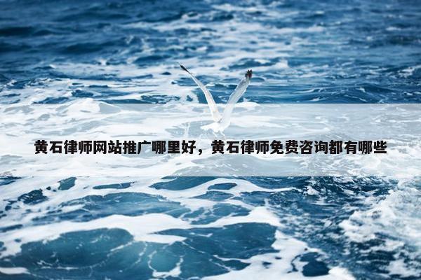 黄石律师网站推广哪里好，黄石律师免费咨询都有哪些-第1张图片-冷动云