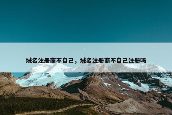 域名注册商不自己，域名注册商不自己注册吗-第1张图片-冷动云