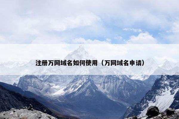 注册万网域名如何使用（万网域名申请）-第1张图片-冷动云