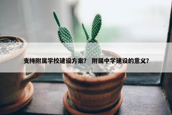 支持附属学校建设方案？ 附属中学建设的意义？-第1张图片-冷动云
