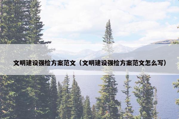 文明建设强检方案范文（文明建设强检方案范文怎么写）-第1张图片-冷动云