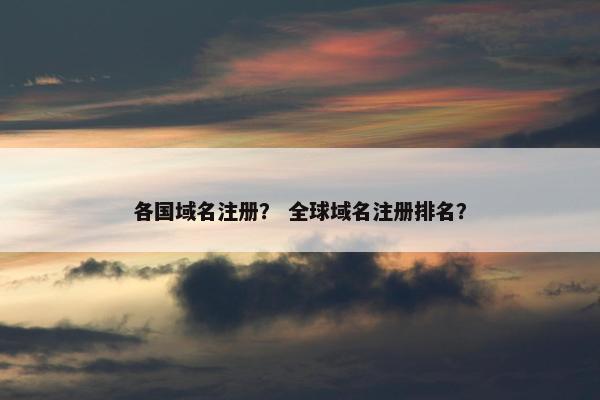各国域名注册？ 全球域名注册排名？-第1张图片-冷动云