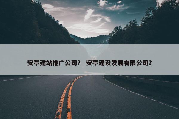 安亭建站推广公司？ 安亭建设发展有限公司？-第1张图片-冷动云