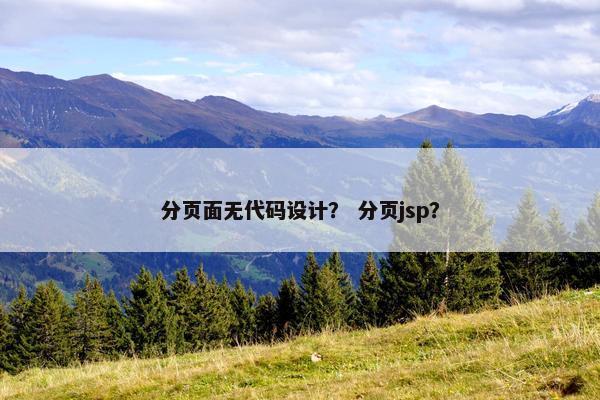 分页面无代码设计？ 分页jsp？-第1张图片-冷动云