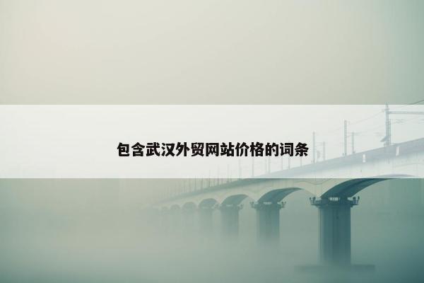 包含武汉外贸网站价格的词条-第1张图片-冷动云