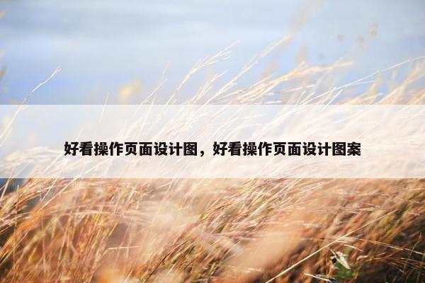 好看操作页面设计图，好看操作页面设计图案-第1张图片-冷动云