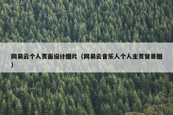 网易云个人页面设计图片（网易云音乐人个人主页背景图）-第1张图片-冷动云