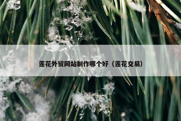 莲花外贸网站制作哪个好（莲花交易）-第1张图片-冷动云