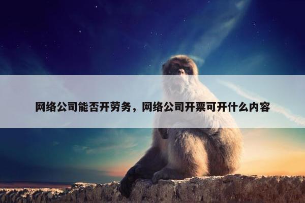 网络公司能否开劳务，网络公司开票可开什么内容-第1张图片-冷动云