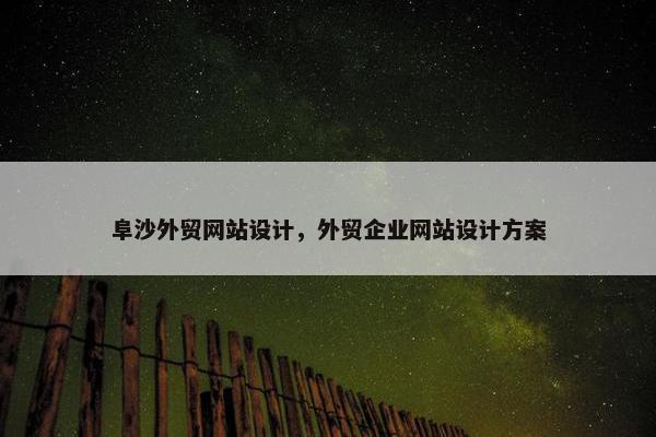 阜沙外贸网站设计，外贸企业网站设计方案-第1张图片-冷动云